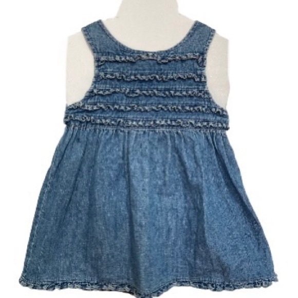 TALBOTS KIDS Blue Denim Ruffled Dress Girls 18months - Picture 1 of 14